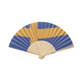 Funfan handwaaier - bamboe met papieren stof - 21 cm - vlagontwerp