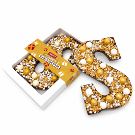 Happy Truffel chocoladeletter S Goud – 250 gram – melkchocolade