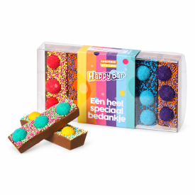 HappyBar chocoladeproeverij Bedankt – 200 gram – 6 smaken