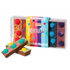 HappyBar chocoladeproeverij Gefeliciteerd – 200 gram – 6 smaken