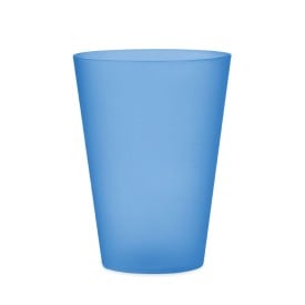 Hard plastic beker 300ml - PP - matte finish-Transparant blauw