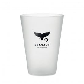 Matte PP beker 300ml-Transparant wit