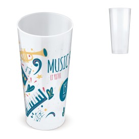 Hard plastic bekers 500ml - suikerriet - herbruikbaar - stapelbaar