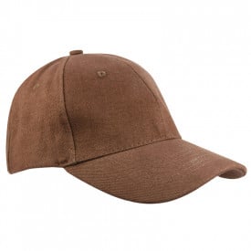 Heavy Brushed Cap-Bruin, #7b4e37-Borduring