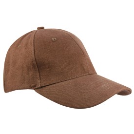 Heavy brushed cap - katoen - 6 panelen - verstevigde voorzijde - koperen bucklesluiting