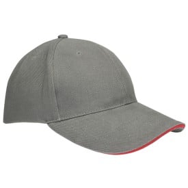 Heavy brushed cap - katoen - 6 panelen - verstevigde voorzijde - koperen bucklesluiting