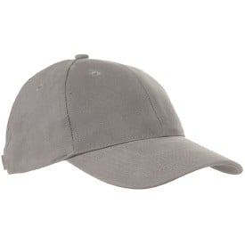 Heavy brushed cap - katoen - 6 panelen - verstevigde voorzijde - koperen bucklesluiting
