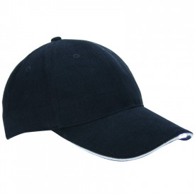 Heavy Brushed Cap met lichtje-Marineblauw / Wit, #ffffff-Borduring