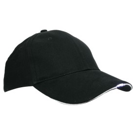 Heavy brushed cap - katoen - 6 panelen - 3 LED lichtjes - klittenbandsluiting