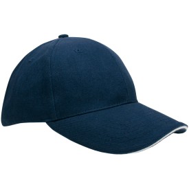 Heavy brushed cap - katoen - 6 panelen - verstevigde voorzijde - koperen bucklesluiting