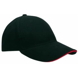 Heavy brushed cap - katoen - 6 panelen - verstevigde voorzijde - koperen bucklesluiting
