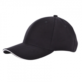 Heavy Brushed cap-Zwart/wit