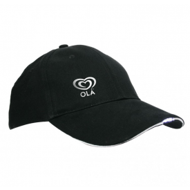 Heavy brushed cap - katoen - 6 panelen - 3 LED lichtjes - klittenbandsluiting
