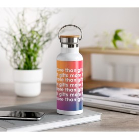 Helsinki thermosfles 500ml - RVS - bamboe dop - dubbelwandig - lekvrij