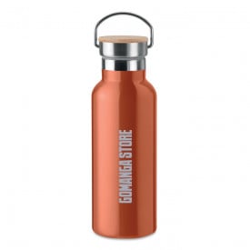 Helsinki thermosfles 500ml - RVS - bamboe dop - dubbelwandig - lekvrij