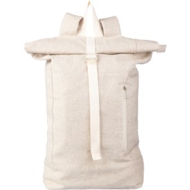 Hennep (280 gr/m2) roll-top rugzak Margarete-Khaki (écru)