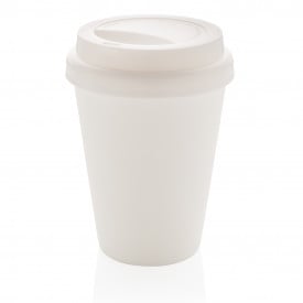 Herbruikbare dubbelwandige koffiebeker 300ml-Wit
