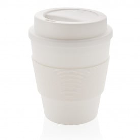Herbruikbare koffiebeker met schroefdop 350ml-Wit