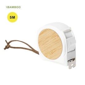 Hermy rolmaat - 5 m - bamboe/ABS - riemclip - draagriem
