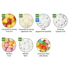 Scharnierblikje met snoep – full colour bedrukt