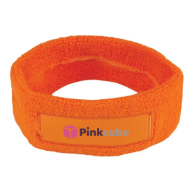 Hoofdband - katoen - 9 x 3 cm - met label-Oranje