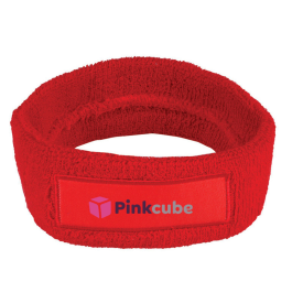 Hoofd Zweetband met label-1 kleur-Rood, #d92227