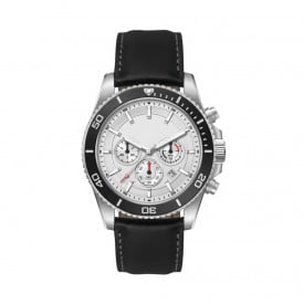 Horloge California - Leder-Zwart/zilver