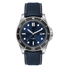Horloge Georgia - Leder-Donkerblauw
