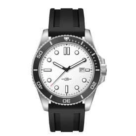 Horloge Georgia - Leder-Zwart/ wit