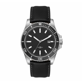Horloge Georgia - Leder-Zwart