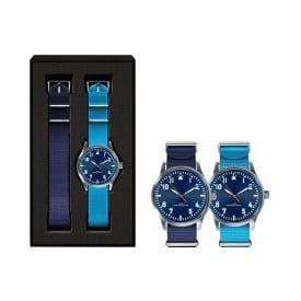 Horloge set Flat style (bandjes in eigen PMS)-Donkerblauw