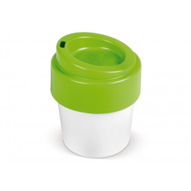 Hot-but-cool koffiebeker met deksel 240ml-Wit / licht groen