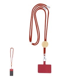 Houder lanyard Thorne - katoen en bamboe - draaikarabijnhaak