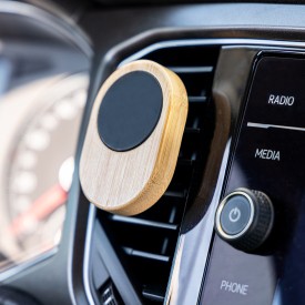 Auto smartphonehouder - bamboe - magnetisch - in aco doosje