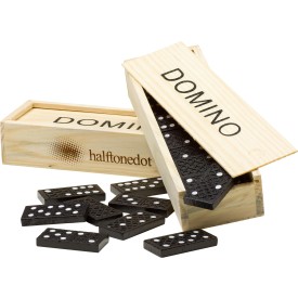 Houten doos met dominospel Enid