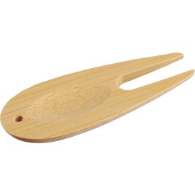 Nyssa golftees-set - hout - 6 tees, pitchfork en 2 markers - verpakt in katoenen zakje