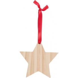 Houten kerstornament Ster-Bruin