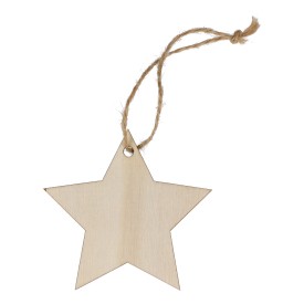 Houten kerstornament ster-Natuur