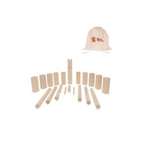 Kubb spel - hout - verpakt in katoenen pouch