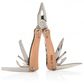 Multitool - RVS en hout - 13 functies - in geschenkverpakking