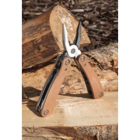 Multitool - RVS en hout - 13 functies - in geschenkverpakking