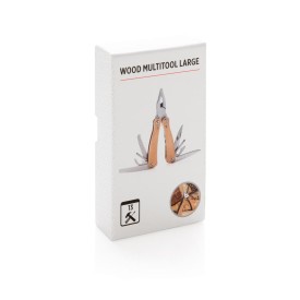Multitool - RVS en hout - 13 functies - in geschenkverpakking