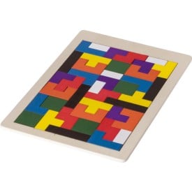 Skyla puzzelspel - hout - verpakt in katoenen zakje