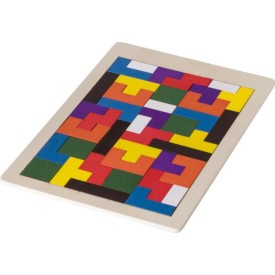 Skyla puzzelspel - hout - verpakt in katoenen zakje