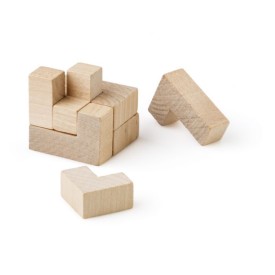Amber puzzel - hout - verpakt in katoenen zakje