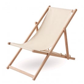 Houten strandstoel-Beige