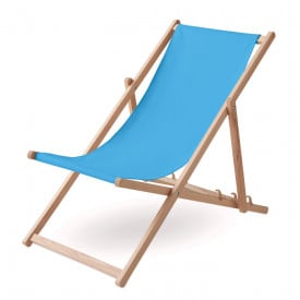Houten strandstoel-Turkoois