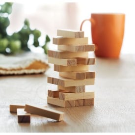 Pisa torenspel - hout - verpakt in katoenen zakje