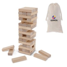 Toren spel - hout - 48 blokken - verpakt in katoenen zakje