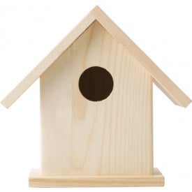 Vogelhuisje met verf set - hout - vier kleuren en kwast
